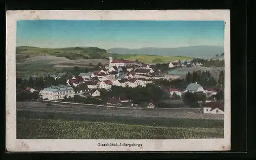 AK Giesshübel /Adlergebirge, Ortsansicht vom Feld aus