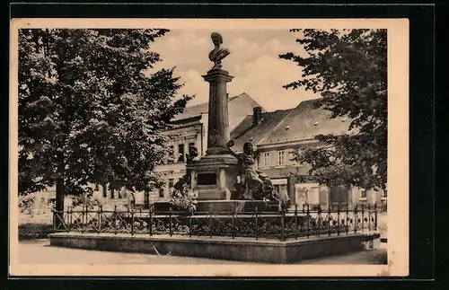 AK Ceska Skalice, Denkmal auf Stadtplatz