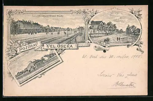 Lithographie Velky Osek, Naves, Nádrazí severozápadni dráhy