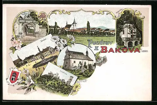 Lithographie Bakov nad Jiz., Klokocka, Namesti, Celkový pohled