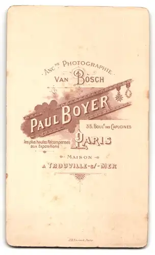 Fotografie Paul Boyer, Paris, 35, Boulevard des Capucines, Portrait eleganter Herr mit Moustache