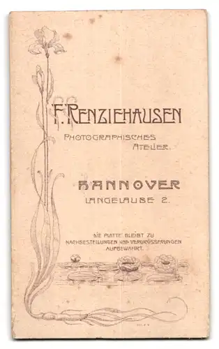 Fotografie F. Renziehausen, Hannover, Langelaube 2, Portrait eleganter Herr mit Zwirbelbart