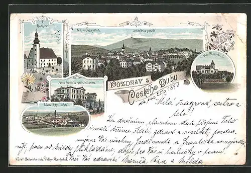 Lithographie Cesky Dub, Radnice, Zavod Firmy F. Schmitt, Vila Blaschka