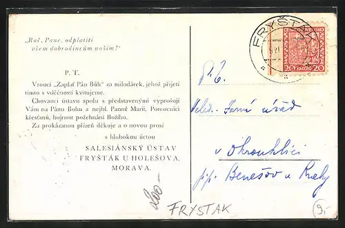 AK Frystak, Salesiansky ustav, 1931-32