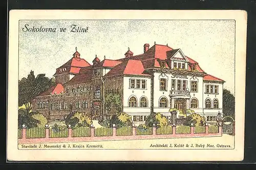 Künstler-AK Zlin, Sokolovna