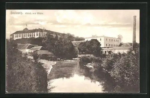 AK Joslowitz, Schloss und Mühle am Fluss