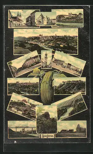 AK Znaim, Verschiedene Ansichten der Gurkenstadt