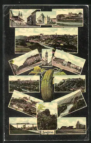 AK Znaim, Verschiedene Ansichten der Gurkenstadt