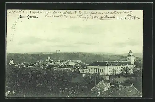 AK Mor. Krumlov, Teilansicht mit Schloss