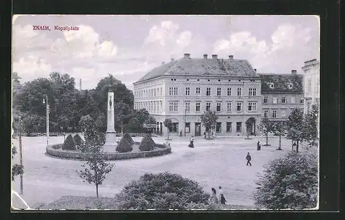 AK Znaim, Kopalplatz mit Denkmal