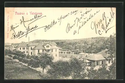 AK Velichovky, Teilansicht von einer Anhöhe aus
