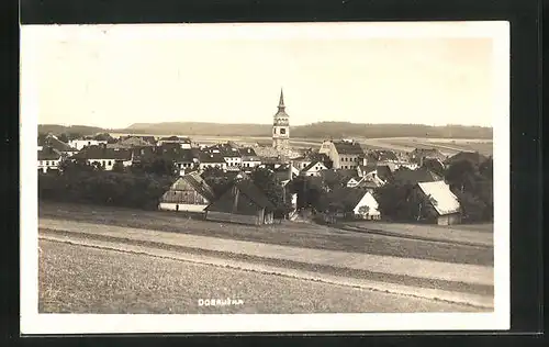 AK Dobruska, Teilansicht, Ortsansicht vom Feld aus