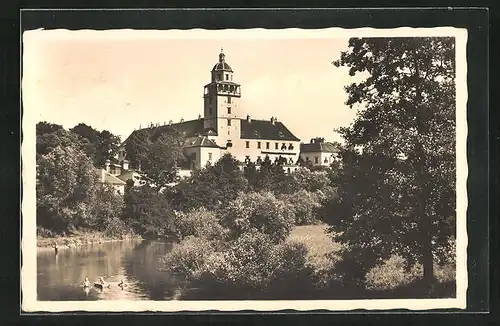 Foto-AK Mähr. Kromau, Blick zum Schloss