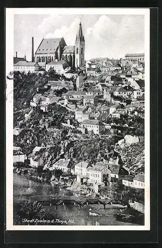 AK Znaim a. d. Thaya, Teilansicht vom anderen Ufer