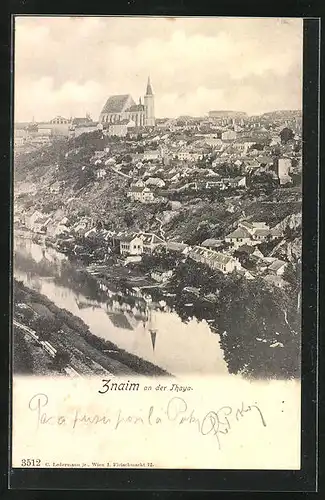 AK Znaim an der Thaya, Fernblick auf die Stadt