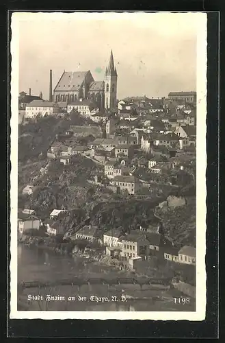AK Znaim an der Thaya, Ortsansicht vom anderen Ufer aus