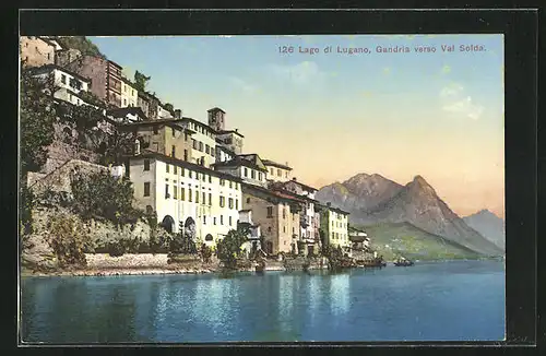 AK Gandria /Lago di Lugano, Ort gegen Val Solda