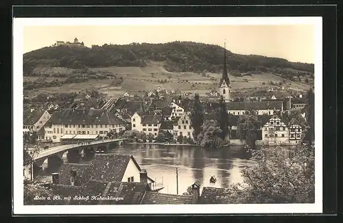 AK Stein am Rhein, Stadtufer mit Rheinbrücke und Schloss Hohenklingen