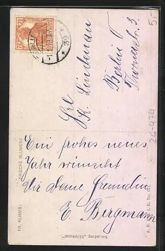 Künstler-AK Fr. Klimes: Junges Mädchen mit Blumenkorb