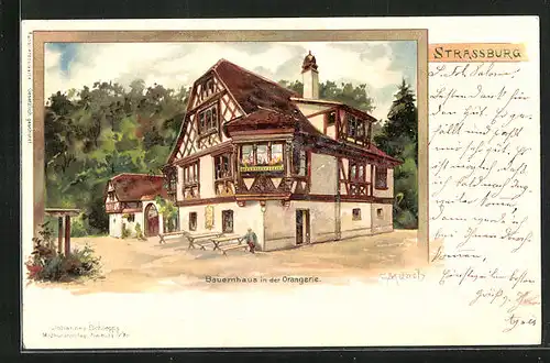 Künstler-AK Carl Münch: Strassburg, Bauernhaus in der Orangerie