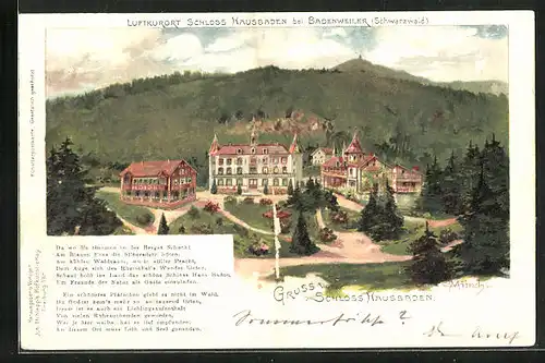 Künstler-AK Carl Münch: Badenweiler, Schloss Hausbaden