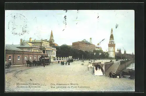 AK Moskau, Vue générale du Pont Kamennoy
