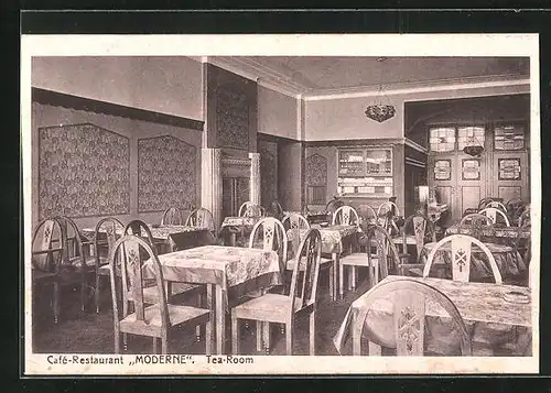 AK Breda, Tea-Room im Café-Restaurant Moderne