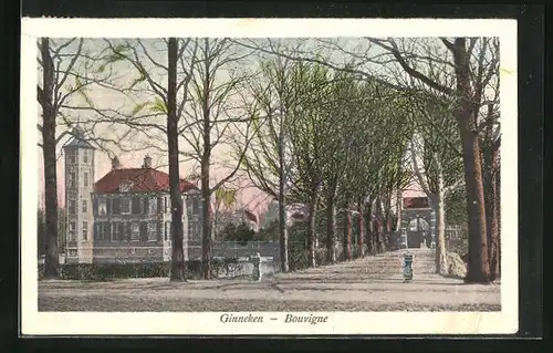 AK Ginneken, Bouvigne, Allee im Park