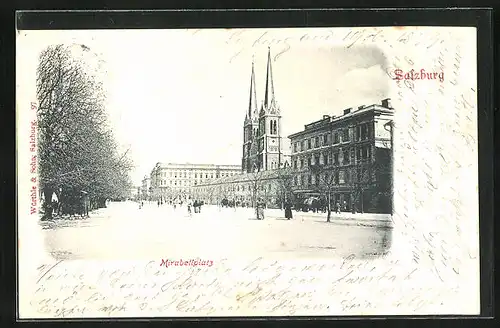 AK Salzburg, Mirabellplatz, Kirche