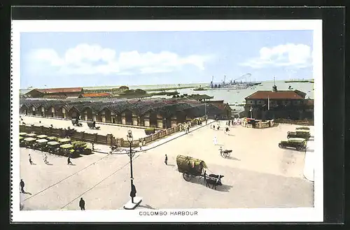 AK Colombo, Harbour, Hafen mit Zollgebäuden