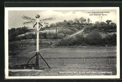 AK Vossenberg, Grenzpfahl am Berg