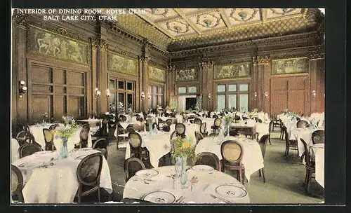 AK Salt Lake City /Utah, Interior of dining room Hotel Utah