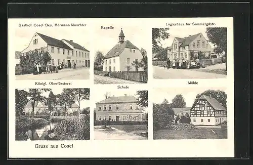 AK Cosel, Gasthof Cosel, Logierhaus für Sommergäste, Mühle