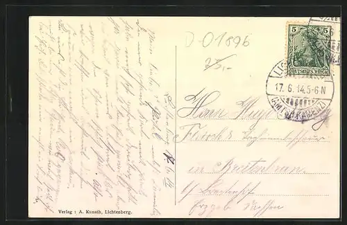 AK Lichtenberg, Gasthaus zur Post, Teilansicht