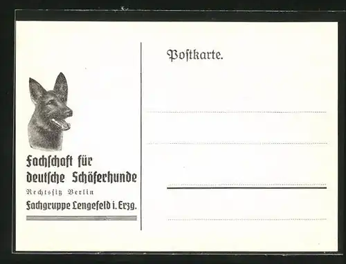 AK Lengefeld / Erzg., Schäferhund, Faschschaft für deutsche Schäferhunde
