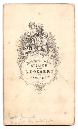 Fotografie L. Cosaert, Stolberg, Portrait bürgerliche Dame mit Kragenbrosche