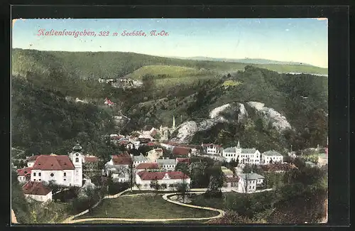 AK Kaltenleutgeben, Totalansicht aus der Vogelschau