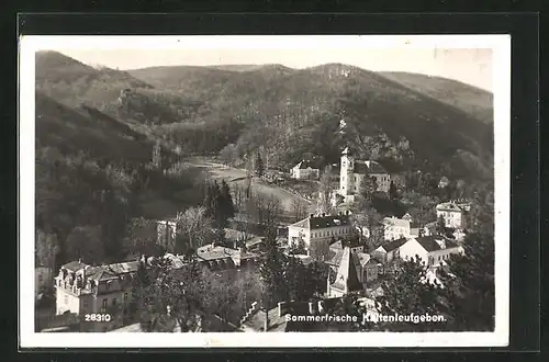 AK Kaltenleutgeben, Teilansicht mit Bergen
