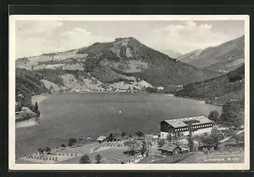 AK Lunz am See, Lunzersee mit Berg