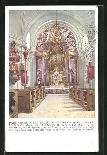AK Kaltenleutgeben, Innenansicht der Pfarrkirche St. Jacob