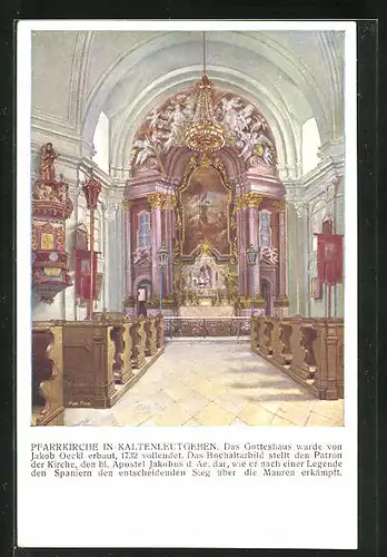 AK Kaltenleutgeben, Innenansicht der Pfarrkirche St. Jacob