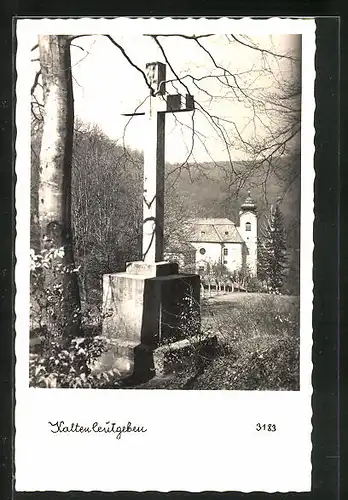 AK Kaltenleutgeben, Kreuz am Wegesrand