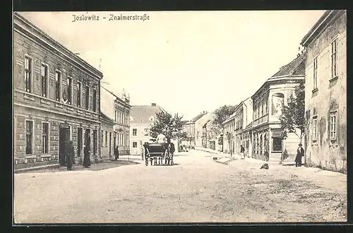 AK Joslowitz, Kutsche auf der Znaimerstrasse