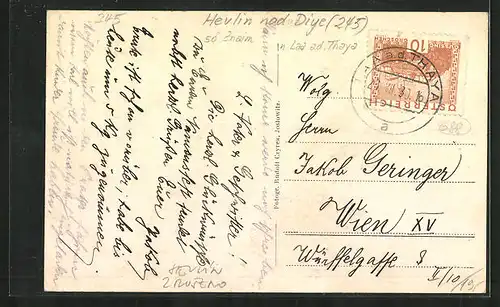 AK Höflein a. d. Thaya, Bahnhof, Thayabrücke, Volksschule
