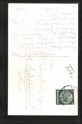 AK Znaim, Der Rathausturm hinter Weinfässern