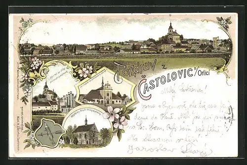 Lithographie Castolovice, Kaple sv. Mari Magdaleny, Lor. kaple sv. Václava a spital