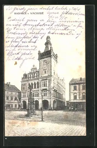AK Nachod, Rathaus am Brunnenplatz