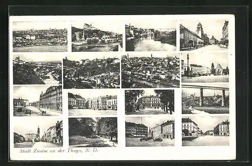 AK Znaim, Strassenpartie, Marktplatz, Gesamtansicht