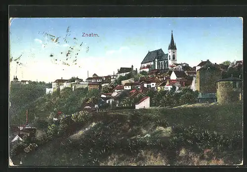 AK Znaim, Kirche auf Berg
