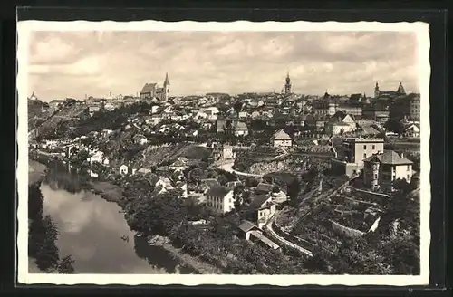 AK Znaim, Ortsansicht mit Thaya